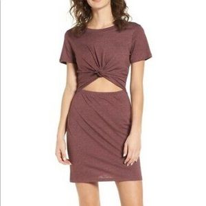 Socialite knot front cutout t-shirt dress